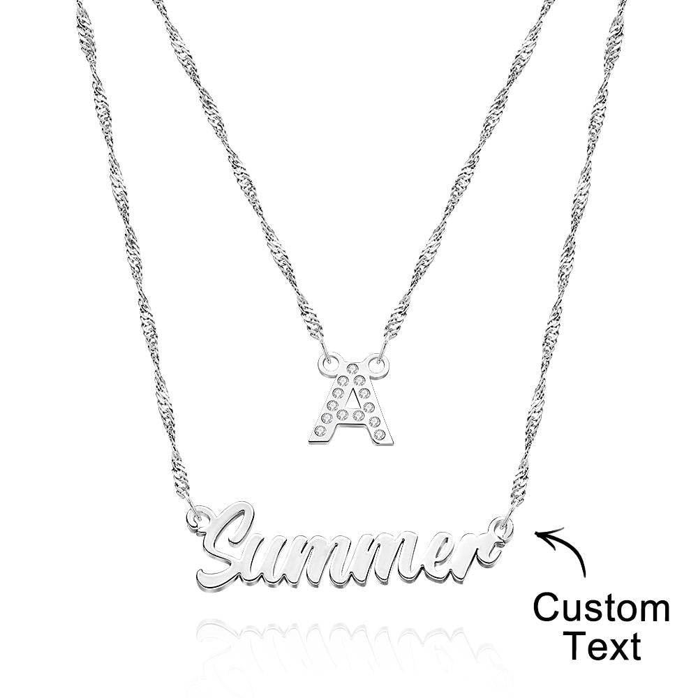 Personalised Initial & Birthstone Necklace Layering Set – EDGE of EMBER