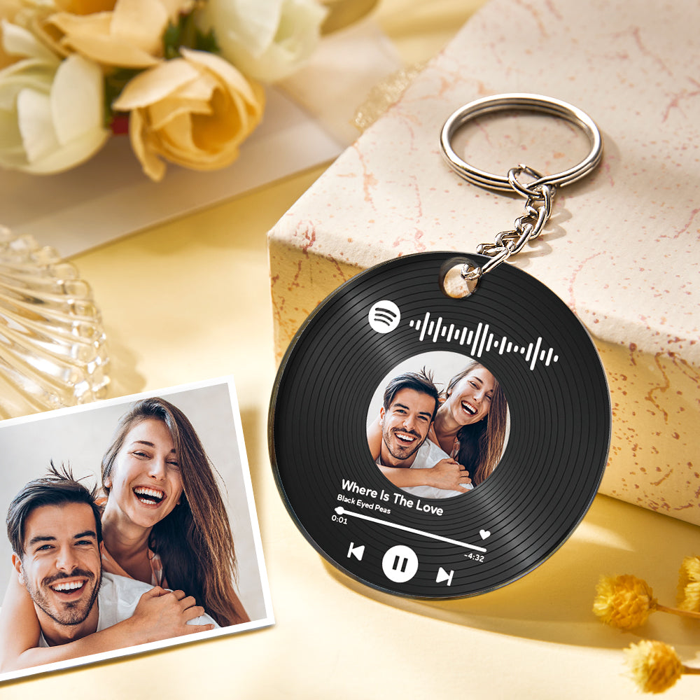 Custom Music Song Calendar Keychains Scannable Spotify Code Acrylic Gifts  for Couple Valentine's Day Gift – Name Necklace