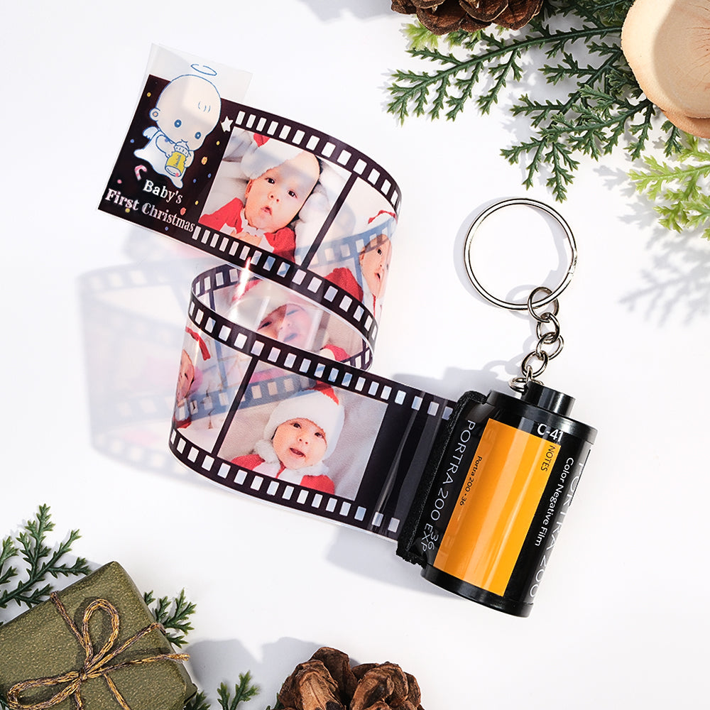 Custom Text Colorful Roll Film Keychain Camera Keychain Meaningful