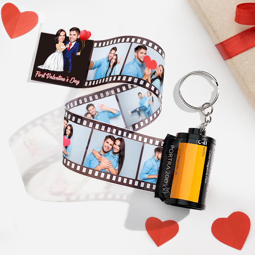 Custom Text Colorful Roll Film Keychain Camera Keychain Meaningful