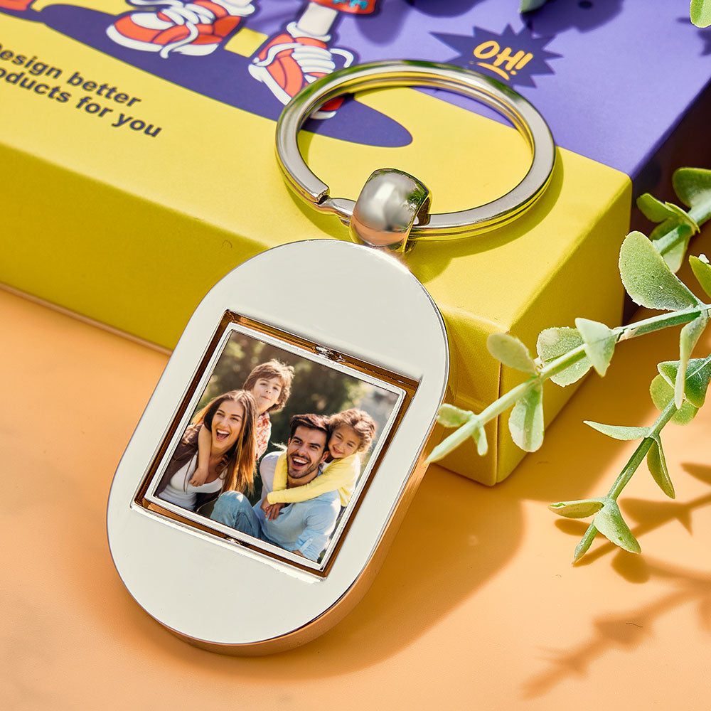  Personalized Custom Keychain with Picture - Turnable