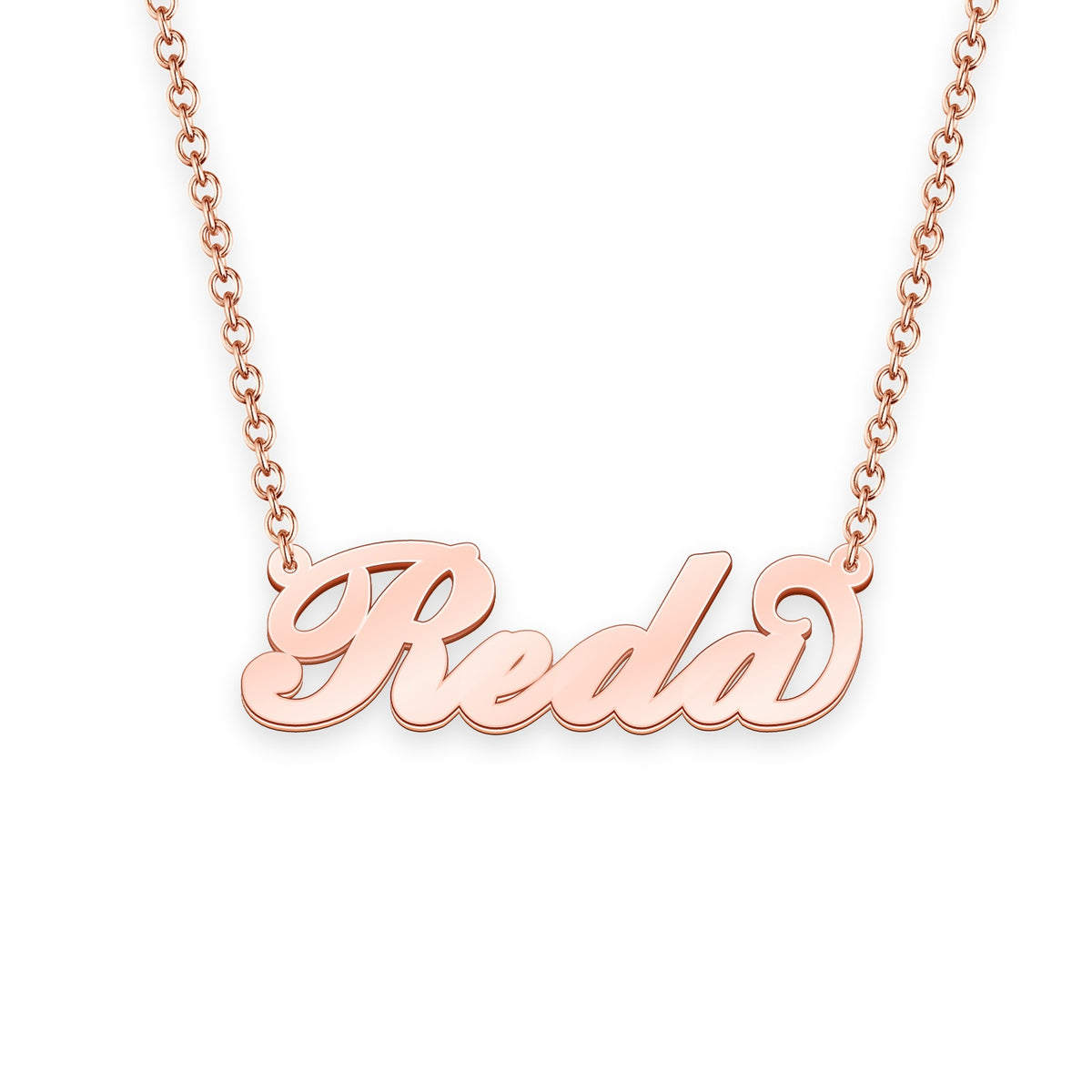 The Engraved Block Reda Link Necklace