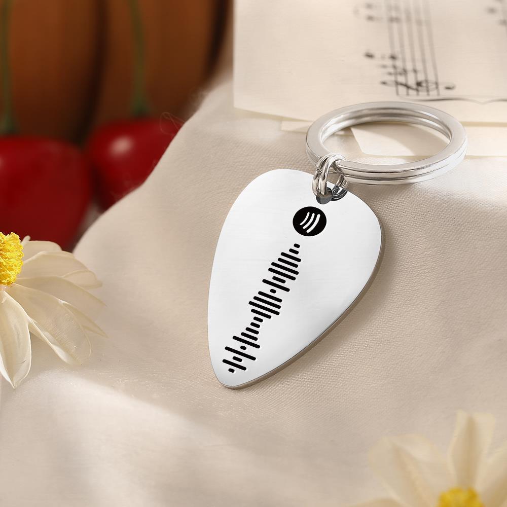 Scannable Custom Spotify Code Guitar Pick Keychain Personalized Engrav ...