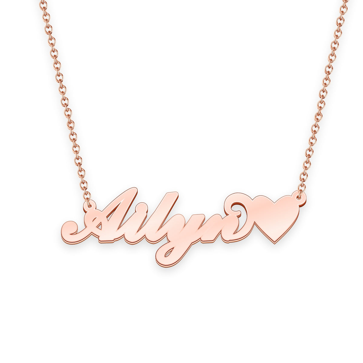 Ailyn name necklace with little heart 14k gold unique gifts – Name Necklace